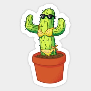 Bikini Cactus Sticker